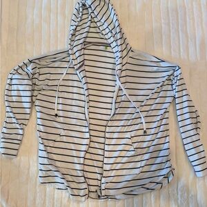 Maurices Black and White Striped Cardigan